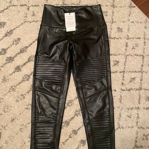 7 For all Mankind leather leggings never worn with tags